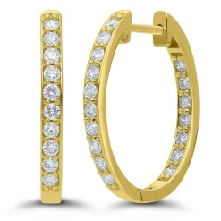 3/4 Ct. Tw. Diamond Inside-Out Hoop Earrings In 14K Yellow Gold