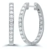 3/4 Ct. Tw. Diamond Inside-Out Hoop Earrings In 14K White Gold