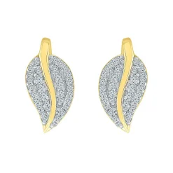 1/5 Ct. Tw. Diamond Leaf Earrings In 10K Yellow Gold