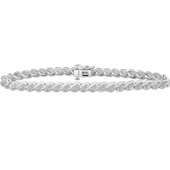 1/10 Ct. Tw. Diamond Link Bracelet In Sterling Silver