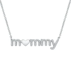 1/7 Ct. Tw. Diamond "Mommy" Necklace In Sterling Silver