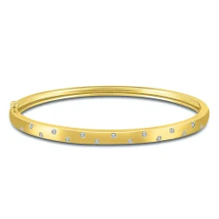 1/3 Ct. Tw. Diamond Oval Hinged Bracelet In 10K Yellow Gold