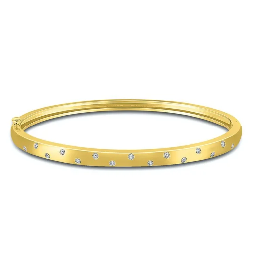 1/3 Ct. Tw. Diamond Oval Hinged Bracelet In 10K Yellow Gold