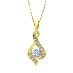 1/7 Ct. Tw. Diamond Pendant In 10K Yellow And White Gold