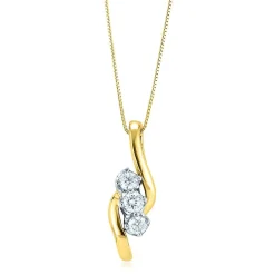 3/8 Ct. Tw. Diamond Pendant In 14K Yellow & White Gold