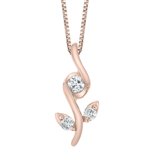 1/10 Ct. Tw. Diamond Pendant In 10K Rose Gold