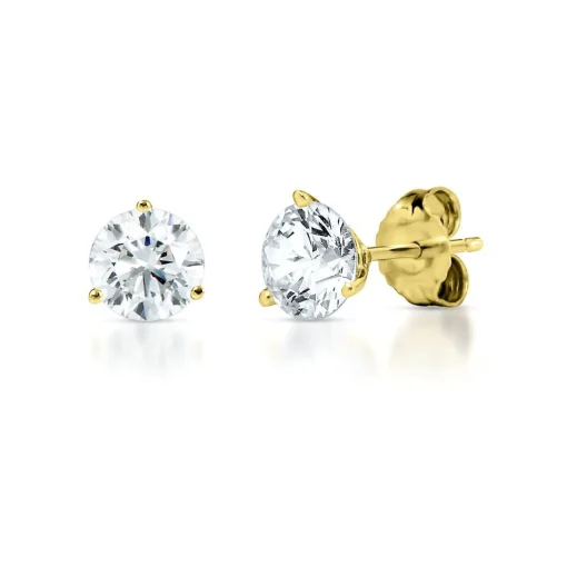 1 Ct. Tw. Diamond 3-Prong Stud Earrings In 14K Yellow Gold