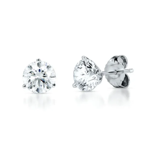 3/4 Ct. Tw. Diamond 3-Prong Stud Earrings In 14K White Gold