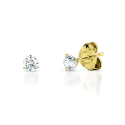 1/4 Ct. Tw. Diamond 3-Prong Stud Earrings In 14K Yellow Gold