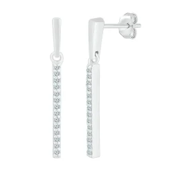 1/8 Ct. Tw. Diamond Stick Earrings In 10K White Gold