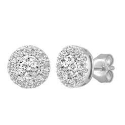 1 Ct. Tw. Diamond Stud Earrings In 10K White Gold