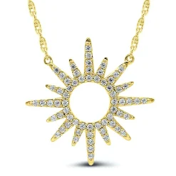 1/5 Ct. Tw. Diamond Sun Necklace In 10K Yellow Gold
