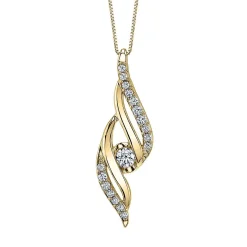 1/4 Ct. Tw. Diamond Swirl Pendant In 14K Yellow Gold