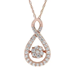 1/2 Ct. Tw. Diamond Teardrop Pendant In 10K Rose Gold