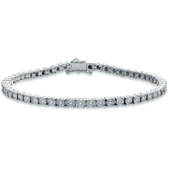 1/5 Ct. Tw. Diamond Tennis Bracelet In Sterling Silver