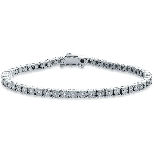 1/5 Ct. Tw. Diamond Tennis Bracelet In Sterling Silver