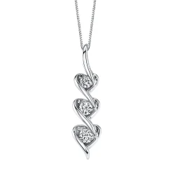 1/3 Ct. Tw. Diamond Three-Stone Heart Pendant In 14K White Gold