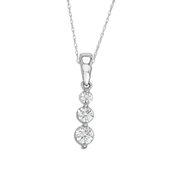 1/2 Ct. Tw. Diamond Three-Stone Pendant In 10K White Gold