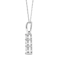1/2 Ct. Tw. Diamond Three-Stone Pendant In 10K White Gold