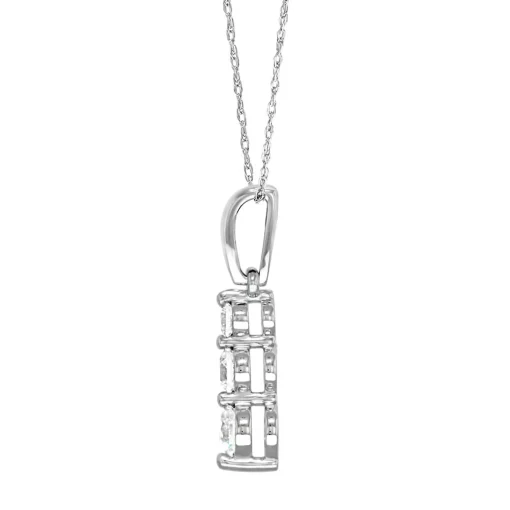 1/2 Ct. Tw. Diamond Three-Stone Pendant In 10K White Gold