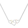 1/7 Ct. Tw. Diamond Tricolor Heart Pendant In Sterling Silver & 10K Gold