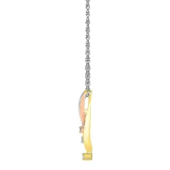 1/7 Ct. Tw. Diamond Tricolor Pendant In 10K Gold