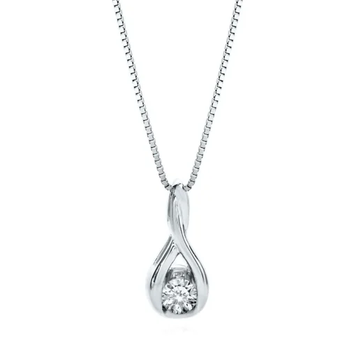 1/7 Ct. Tw. Diamond Twist Pendant In
