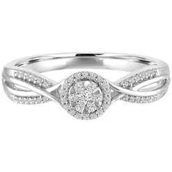 1/8 Ct. Tw. Diamond Twist Promise Ring In Sterling Silver