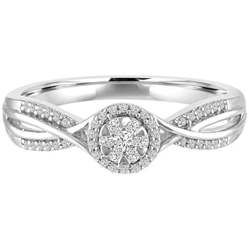 1/8 Ct. Tw. Diamond Twist Promise Ring In Sterling Silver
