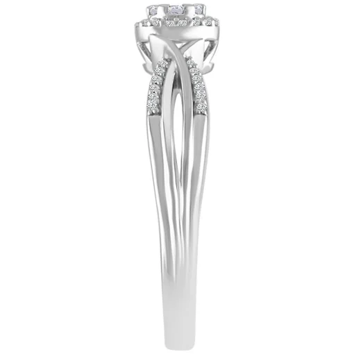 1/8 Ct. Tw. Diamond Twist Promise Ring In Sterling Silver