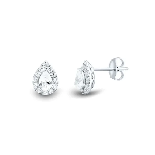 1 Ct. Tw. Lab Grown Diamond Stud Earrings In 14K White Gold