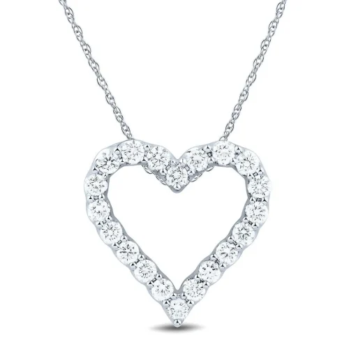 3/4 Ct. Tw. Lab Grown Diamond Heart Pendant In 14K White Gold