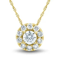 3/8 Ct. Tw. Lab Grown Diamond Halo Pendant In 14K Gold