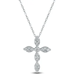 5/8 Ct. Tw. Lab Grown Diamond Cross Pendant In 14K White Gold