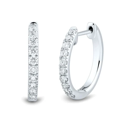 1/4 Ct. Tw. Lab Grown Diamond Hoop Earrings In 14K White Gold