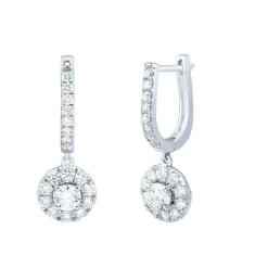 1 Ct. Tw. Lab Grown Diamond Dangle Earrings In 14K White Gold