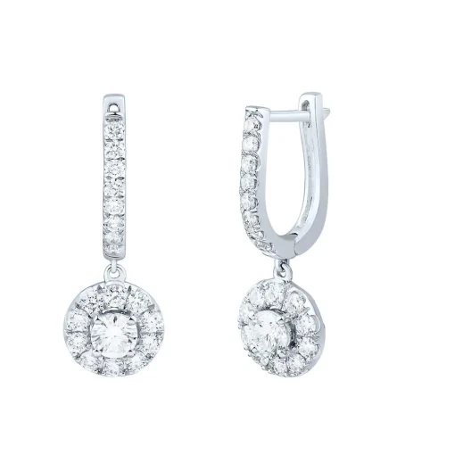 1 Ct. Tw. Lab Grown Diamond Dangle Earrings In 14K White Gold