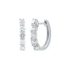 1 Ct. Tw. Lab Grown Diamond Hoop Earrings In 14K White Gold