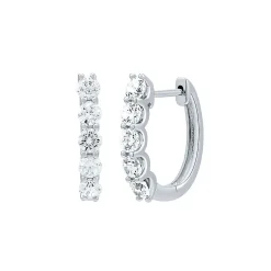 1 Ct. Tw. Lab Grown Diamond Hoop Earrings In 14K White Gold