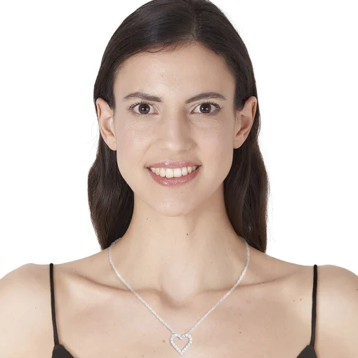 3/4 Ct. Tw. Lab Grown Diamond Heart Pendant In 14K White Gold