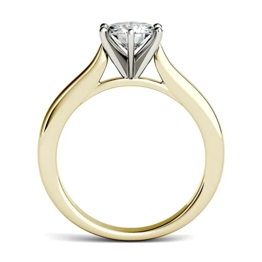1 Ct. Tw. Moissanite Solitaire Ring In 14K Yellow And White Gold