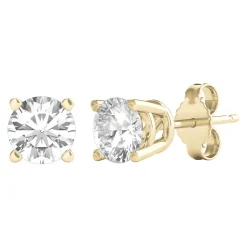 1 Ct. Tw. Round Diamond 4-Prong Stud Earrings In 14K Yellow Gold