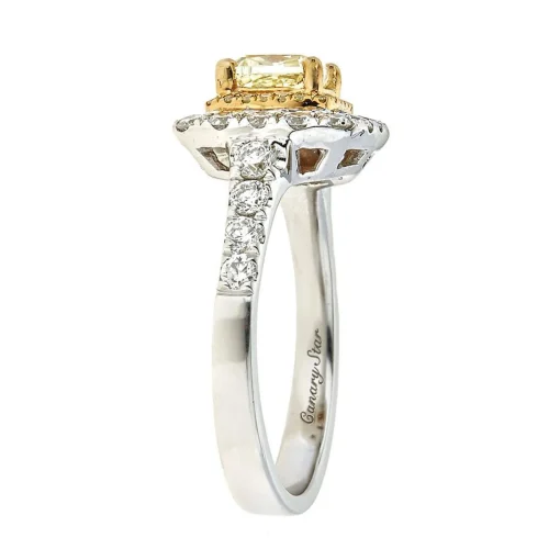 1 3/4 Ct. Tw. Yellow & White Diamond Ring In 18K White & Yellow Gold