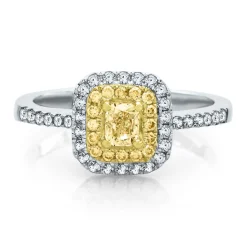 3/4 Ct. Tw. Yellow & White Diamond Ring In 14K White & Yellow Gold