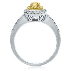 3/4 Ct. Tw. Yellow & White Diamond Ring In 14K White & Yellow Gold