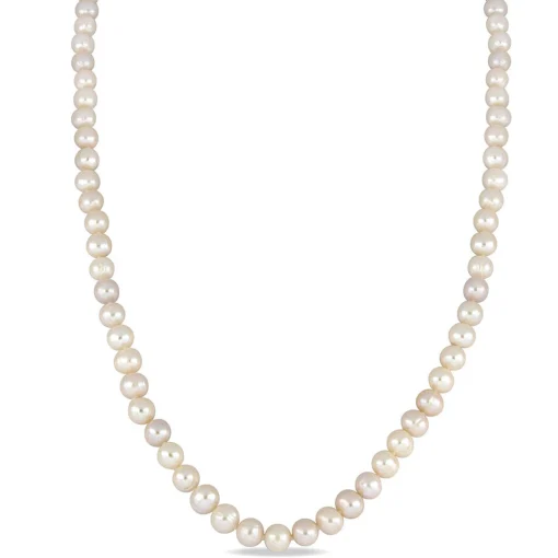Cultured Freshwater Pearl Necklace In 14K Yellow Gold, 7.5-8Mm, 36"