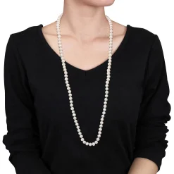 Cultured Freshwater Pearl Necklace In 14K Yellow Gold, 7.5-8Mm, 36"