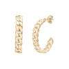 Curb Chain Open Hoop Earrings In Vermeil, 16Mm