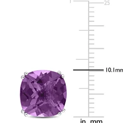 Cushion-Cut Amethyst Stud Earrings In 14K White Gold