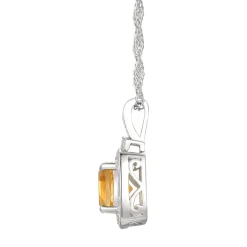 Cushion-Cut Citrine & Lab Created White Sapphire Earring, Pendant & Ring Set In Sterling Silver